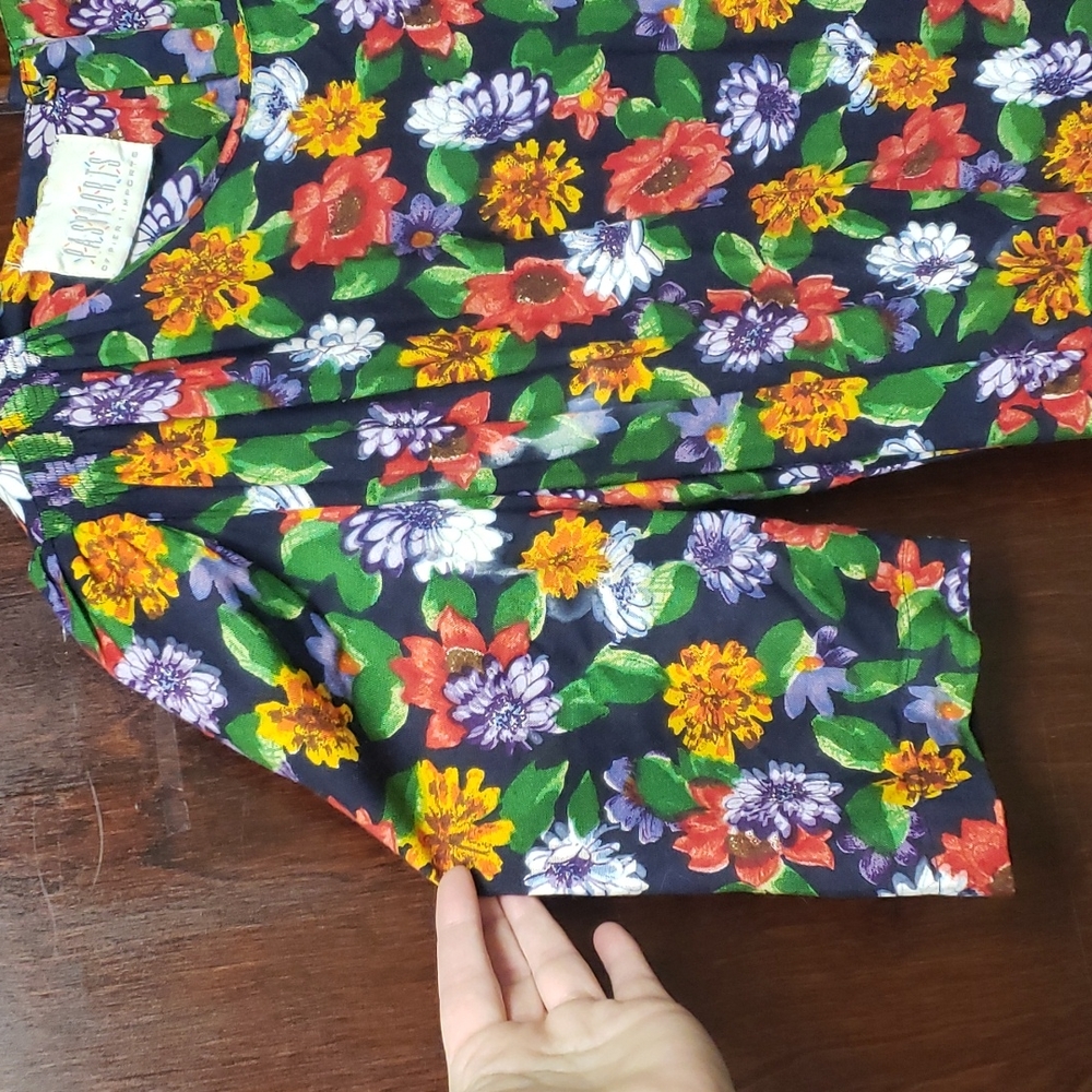 1980s Floral Basque Drop Waist Midi Maxi Full A-line Passports Pier 1 Imports M - Picture 5 of 12